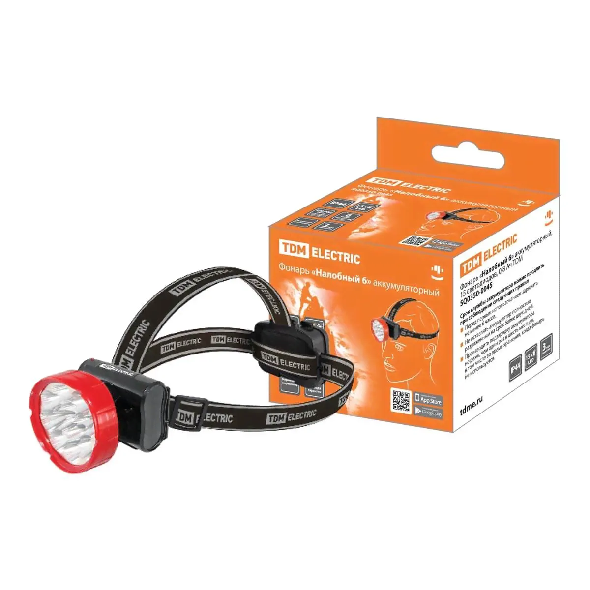 Налобный светодиодный фонарь TDM Electric Налобный 6 аккумуляторный SQ0350-0045-0