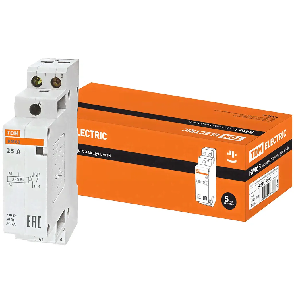 Контактор TDM Electric SQ0213-0007 КМ63/2-25 1НО модульный-0