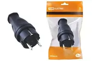 SQ0612-0001 TDM Electric Вилка прямая каучук 2Р+РЕ 16А 250В IP44