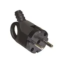SQ1806-0006 TDM Electric Вилка угловая с ушком с/з черная 16А 250В