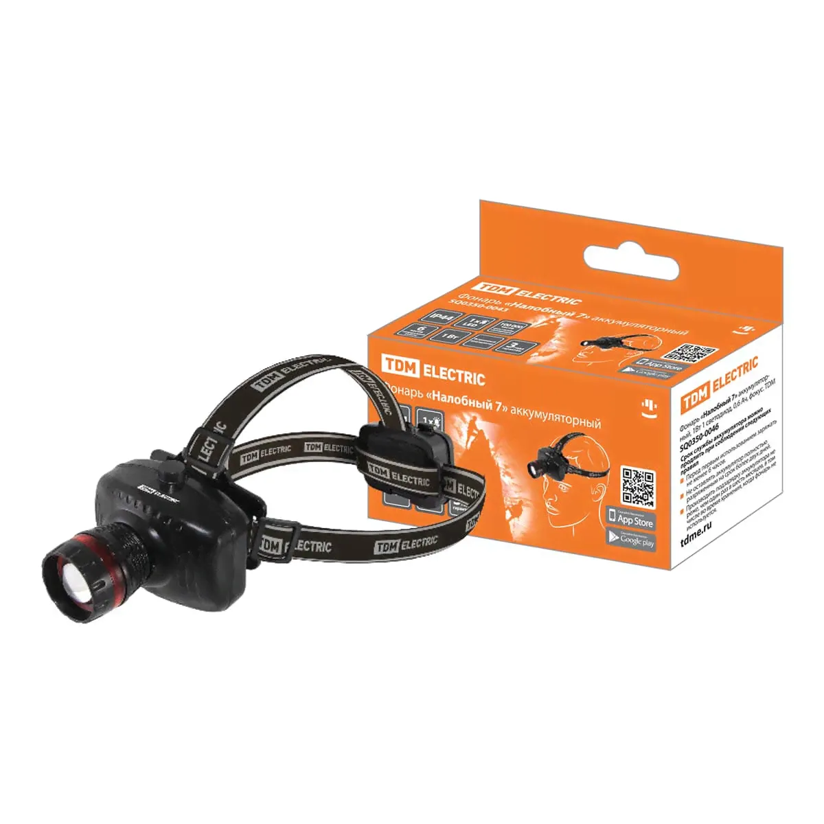 Налобный светодиодный фонарь TDM Electric Налобный 7 аккумуляторный SQ0350-0046-0