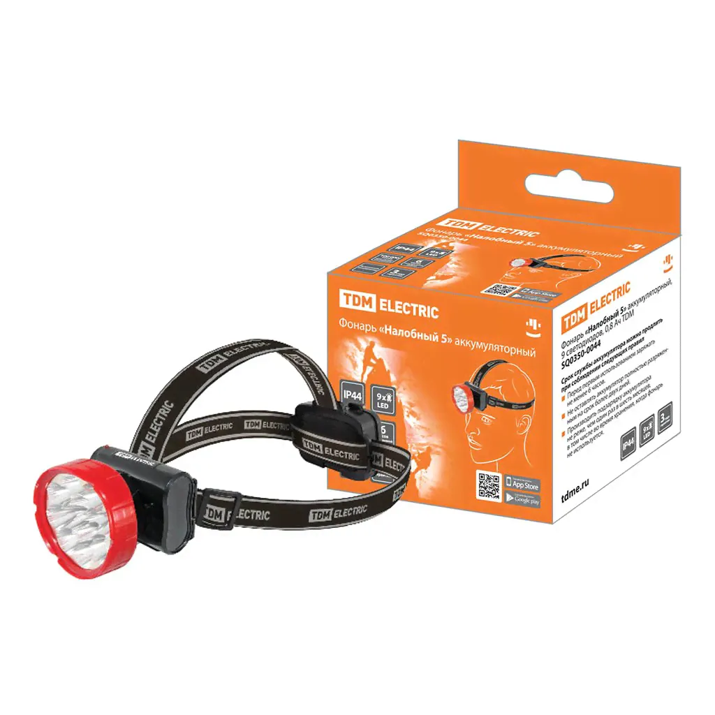 Налобный светодиодный фонарь TDM Electric Налобный 4 аккумуляторный SQ0350-0043-0